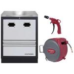 Kraftwerk Tools 3964-28-96 Armadio per avvolgicavo con set acciaio inox