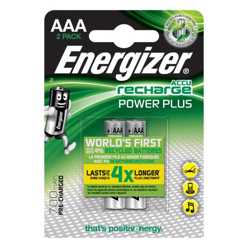 ENERGIZER PILE MINI STILO AAA RICARICABILI POWER PLUS 700MAH 2PZ