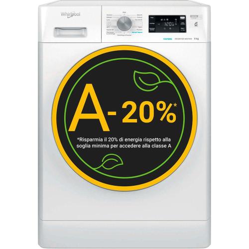 Whirlpool FFB 948 BSV IT Lavatrice Libera installazione | Classe A | Caricamento frontale, 9 kg, B