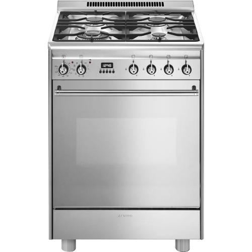Smeg GP61X9 Cucina Libera installazione | Classe A | Forno elettrico multifunzione, 4 fuochi gas, estetica inox