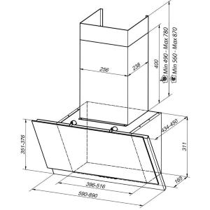 Faber GRÈXIA GRES DG/BK A90 - 330.0543.465 Cappa Parete | Classe A | Decorativa, gres dark grey, 90 cm