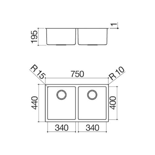 BARAZZA 1X842S Lavello Incasso | Acciaio inox AISI 304, Finitura satinata, Praticità in cucina