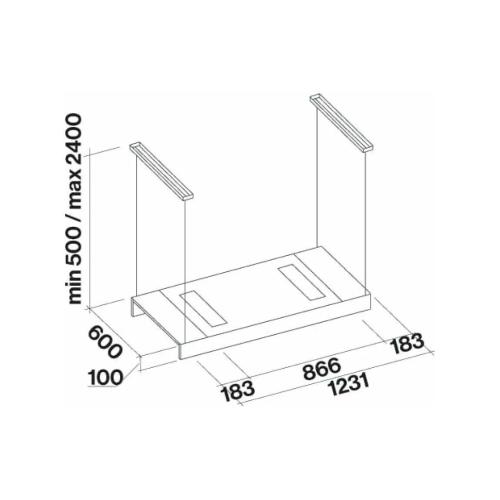 Falmec Light Is.120 C0001 Profilo Bronzo Sat. Nero 220-240V - 50-60Hz T50 C/Filtro Cappa Isola | Classe A | Cappa isola da 120 cm, profilo bronzo satinato, tecnologia Multi-Air, illuminazione LED, comandi touch