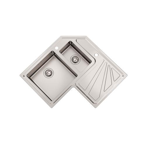 Foster Angolo 1V40+1V18X40 Ks - 3308050 Lavello Incasso | Lavello angolare inox, doppia vasca, installazione sottotop