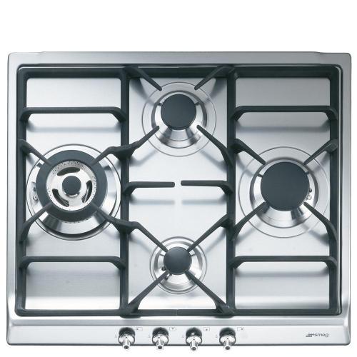 Smeg SER60SGH3 Piano cottura a gas incasso 4 fuochi gas, accensione elettronica, griglie in ghisa | Classe energetica -