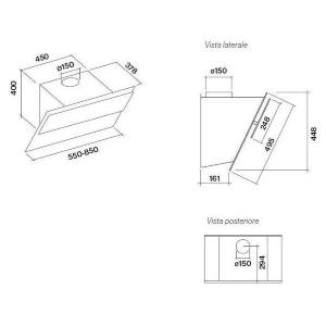 Falmec Verso 85 P.E.Cap. Vetro Bianco  220-240V - 50-60Hz T80 S/Filtro Cappa Parete | Classe A | Piatta, 85 cm, vetro bianco