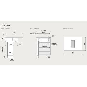 Falmec ZERO 76 VETRO NERO LUCIDO RAL 9005 - CUZQ76.05P8#ZZZN460F Cappa Incasso | Cappa da cucina, Finitura vetro nero lucido, Potenza di aspirazione 700 m³/h