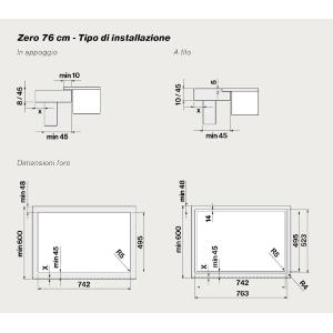 Falmec ZERO 76 VETRO NERO LUCIDO RAL 9005 - CUZQ76.05P8#ZZZN460F Cappa Incasso | Cappa da cucina, Finitura vetro nero lucido, Potenza di aspirazione 700 m³/h