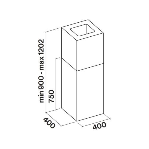 Falmec Mira Plus Island 40 Eu Inox 220-240V - 50-60Hz T80 S/Filtro Cappa Isola | Classe A | Motore esterno, 3 velocità, Filtro carbone