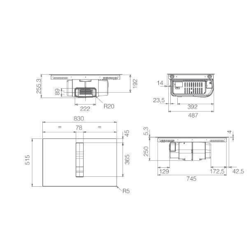 elica NIKOLATESLA FIT XL RAW BR/A/83 - PRF0202499 Piano cottura a induzione con cappa aspirante integrata | Incasso | Classe energetica A | Induzione con cappa, vetro nero opaco, 83 cm, touch slider