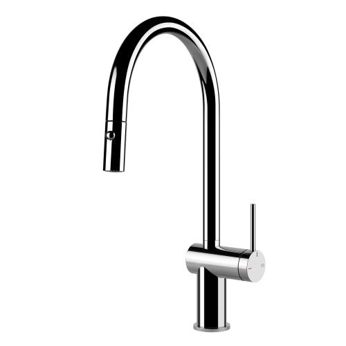 Gessi INEDITO Due Getti Chrome - 60413#031 Miscelatore Lavello | Cromo Lucido, Doppio getto commutabile, Getto normale e nebulizzato