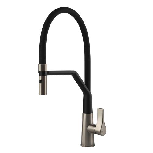 Gessi PROTON Semiprofessionale Finox Brushed Nickel - 17191#149 Miscelatore Lavello | Nichel Spazzolato Finox, Canna semiprofessionale doppia funzione, Altezza canna 250 mm