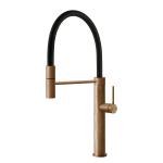 Gessi GESSI 316 Semiprofessionale Warm Bronze Brushed PVD - 60014#726 Miscelatore Lavello | Bronzo Caldo Spazzolato Pvd, Canna semiprofessionale doppia funzione, Altezza canna 250 mm