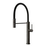 Gessi GESSI 316 Semiprofessionale Black Metal Brushed PVD - 60014#707 Miscelatore Lavello | Nero Metal Spazzolato Pvd, Canna semiprofessionale doppia funzione, Altezza canna 250 mm