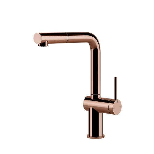 Gessi INEDITO Monogetto Copper PVD - 60433#030 Miscelatore Lavello | Rame Lucido Pvd, Bocca monogetto fissa, Portata ridotta water saving
