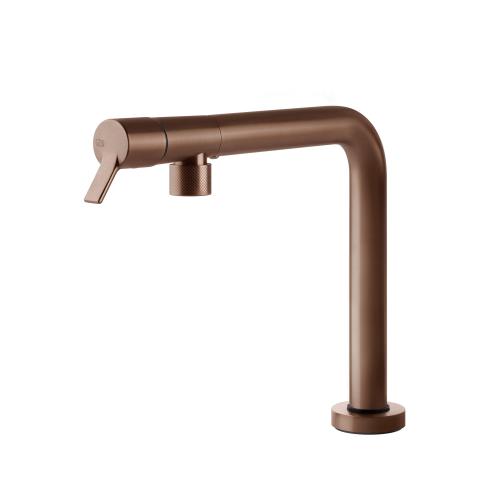 Gessi SU&GIU Sottofinestra Copper Brushed PVD - 60071#708 Miscelatore Lavello | Rame Spazzolato Pvd, Canna abbattibile sottofinestra, Altezza ridotta sottofinestra