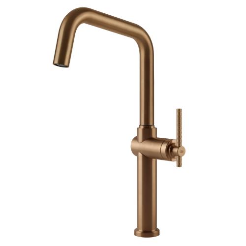 Gessi HABITO Girevole Warm Bronze Brushed PVD - 60650#726 Miscelatore Lavello | Bronzo Caldo Spazzolato Pvd, Canna girevole 360°, Portata regolabile
