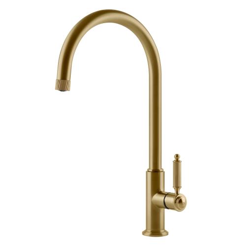 Gessi VENTI20 Girevole Gold Brushed PVD - 60620#716 Miscelatore Lavello | Oro Spazzolato Pvd, Canna girevole 360°, Portata regolabile
