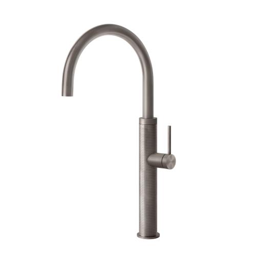 Gessi GESSI 316 Girevole Steel Brushed - 60020#239 Miscelatore Lavello | Acciaio Inox Spazzolato, Canna girevole 360°, Portata regolabile