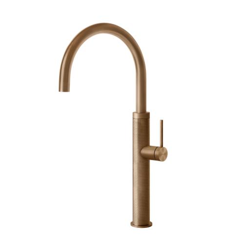 Gessi GESSI 316 Girevole Warm Bronze Brushed PVD - 60020#726 Miscelatore Lavello | Bronzo Caldo Spazzolato Pvd, Canna girevole 360°, Portata regolabile