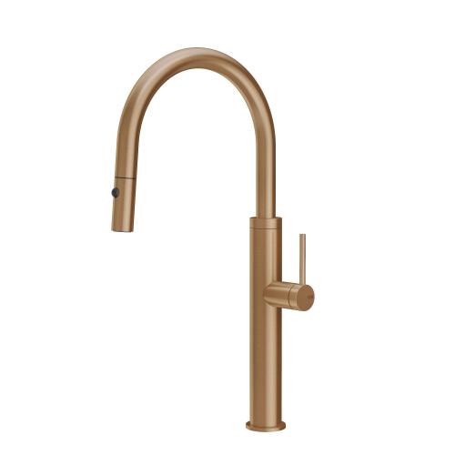 Gessi GESSI 316 Due Getti Warm Bronze Brushed PVD - 60022#726 Miscelatore Lavello | Bronzo Caldo Spazzolato Pvd, Doppio getto commutabile, Getto normale e nebulizzato
