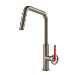 Gessi OFFICINE V Girevole Finox Brushed Nickel - 60201#149 Miscelatore Lavello | Nichel Spazzolato Finox, Canna girevole 360°, Portata regolabile