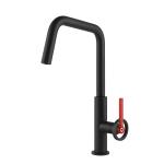 Gessi OFFICINE V Girevole Matte Black - 60201#299 Miscelatore Lavello | Nero Opaco, Canna girevole 360°, Portata regolabile
