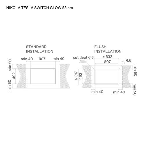 elica NIKOLATESLA SWITCH GLOW RAW BR/A/83 - PRF0200583 Piano cottura a induzione con cappa aspirante integrata Incasso | Classe A+ | Finitura Raw brushed, comandi touch, LED edge light